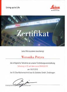 Automotive Deutschland und Polen Weronika Potyra - Marczak Zertifikat 01